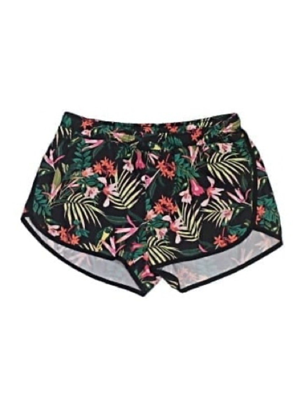 Old Navy Active Floral Tropical Print Women's Athletic Shorts - Black/Pink